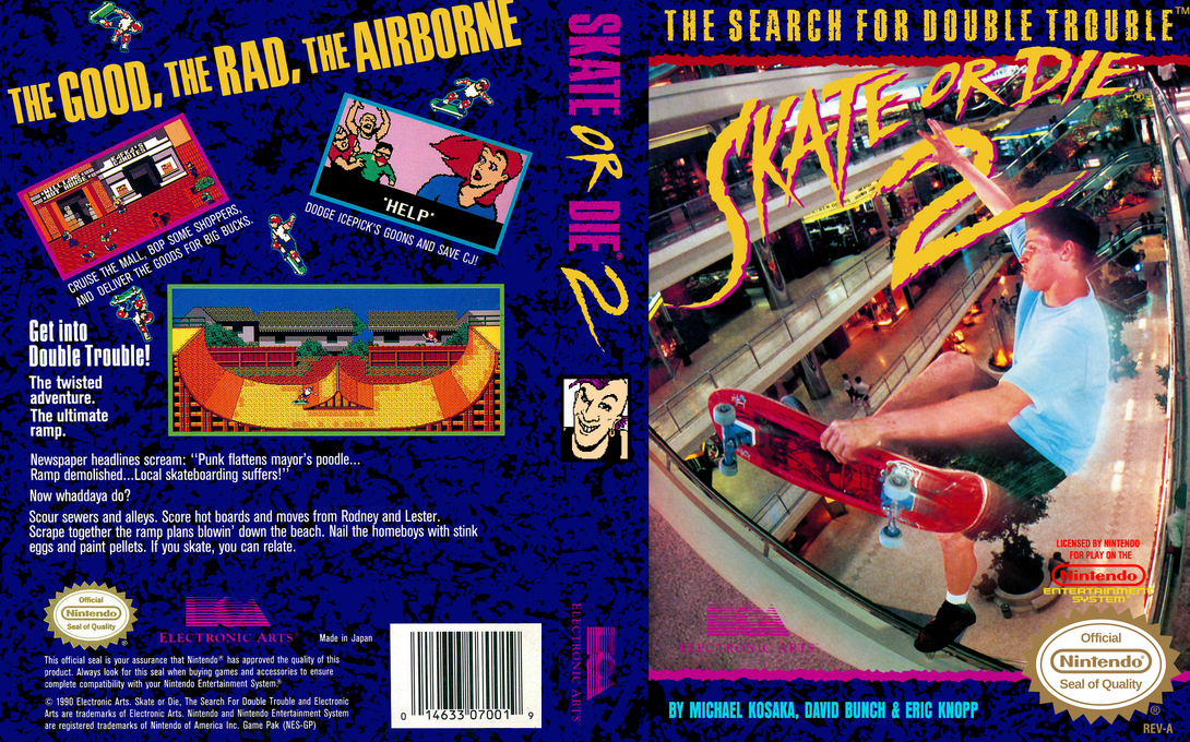 Skate or Die 2 : The Search for Double Trouble [US] nes 1990 Box Art