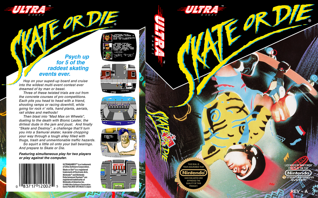 Skate or Die [US] nes 1988 Box Art
