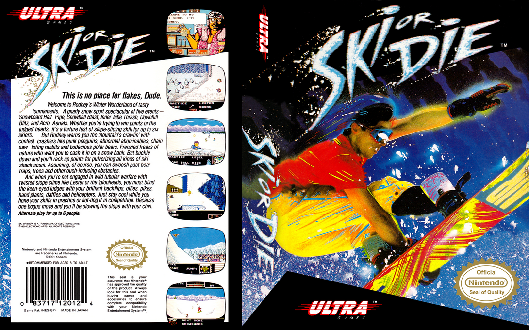 Ski or Die [US] nes 1991 Box Art