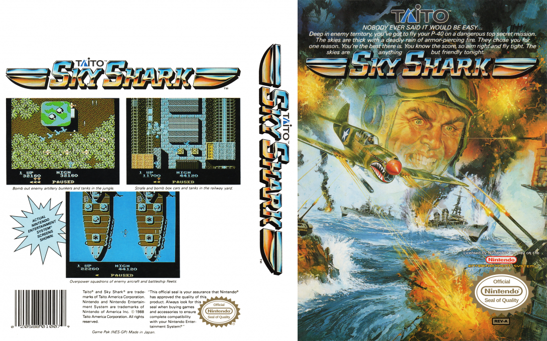 Sky Shark [US] nes 1989 Box Art