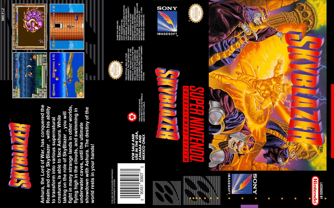 Skyblazer [US] snes 1994 Box Art