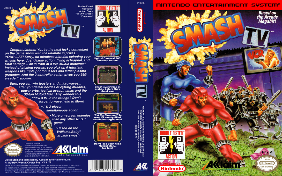 Smash T.V. [US] nes 1991 Box Art