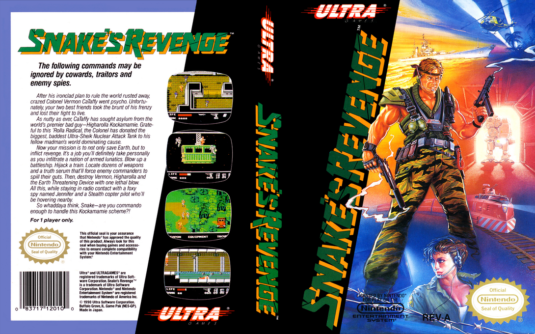 Snake’s Revenge [US] nes 1990 Box Art