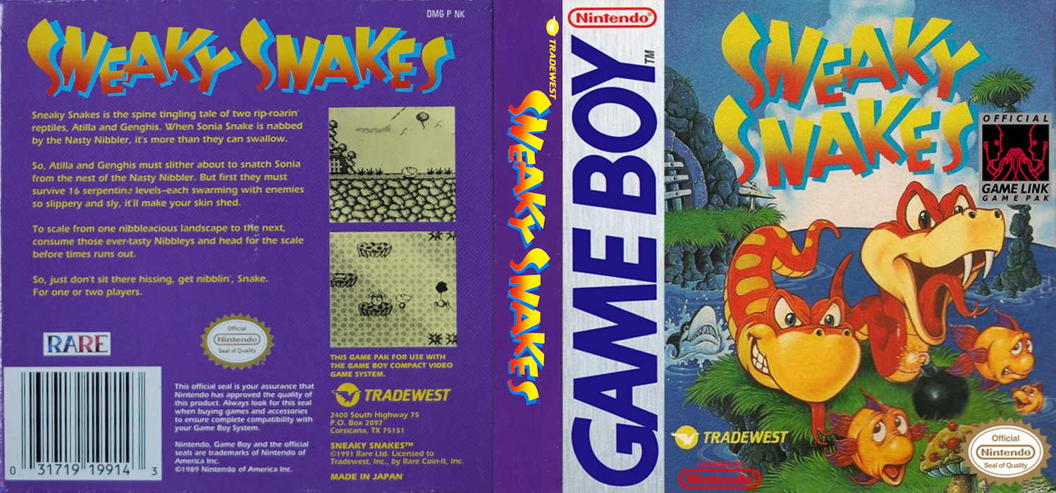 Sneaky Snakes [US,EU] gb 1991 Box Art