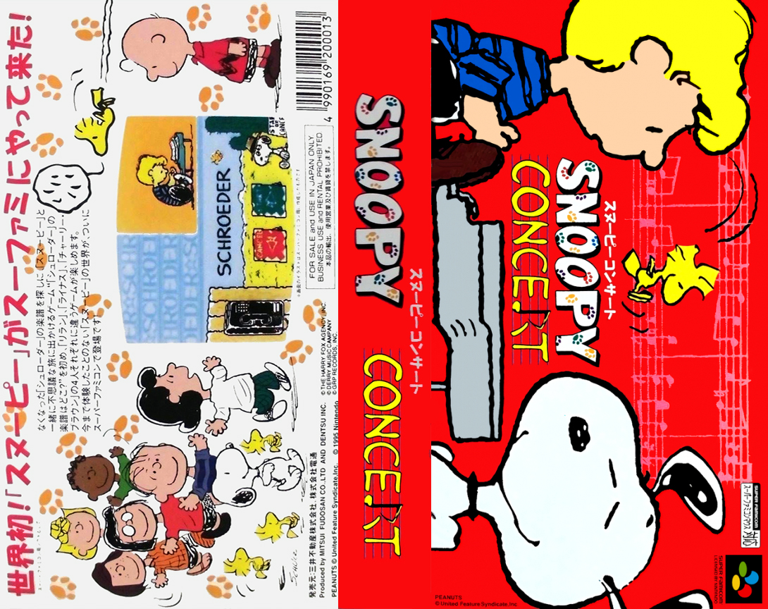 Snoopy Concert  T+Eng v1.00 AGTP (J) [JP] snes 1995 Box Art