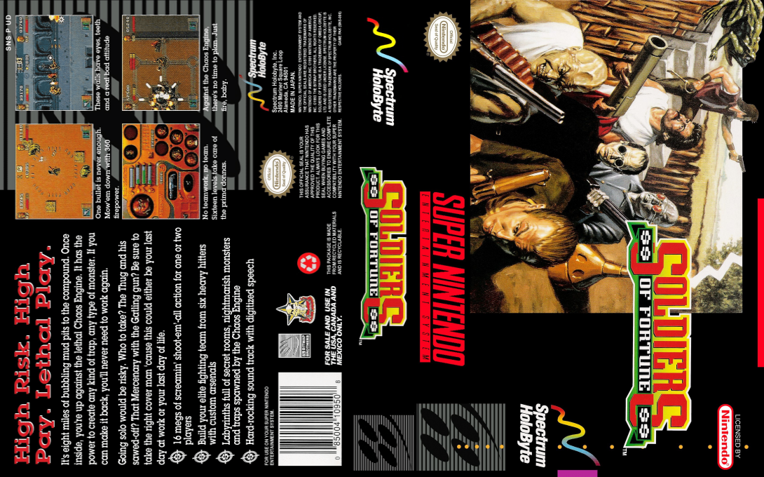 Soldiers of Fortune [US] snes 1993 Box Art