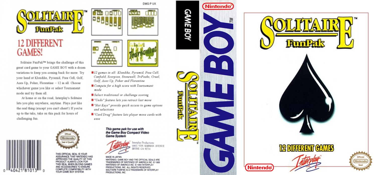 Solitaire FunPak [US,EU] gb 1994 Box Art
