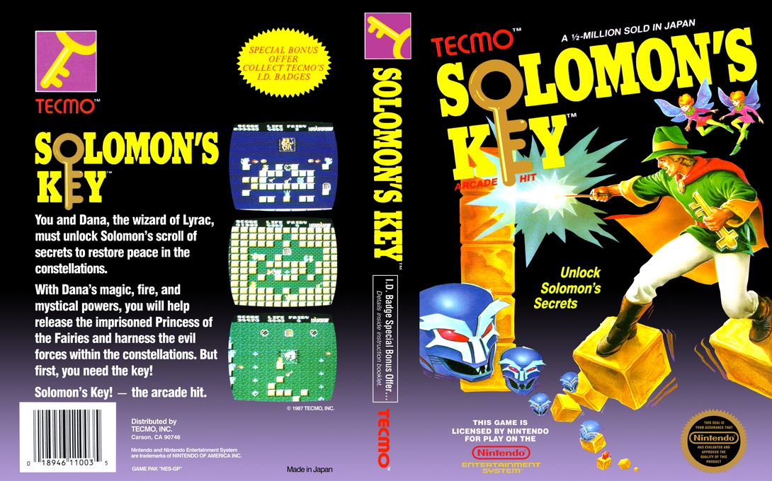 Solomon’s Key [US] nes 1987 Box Art