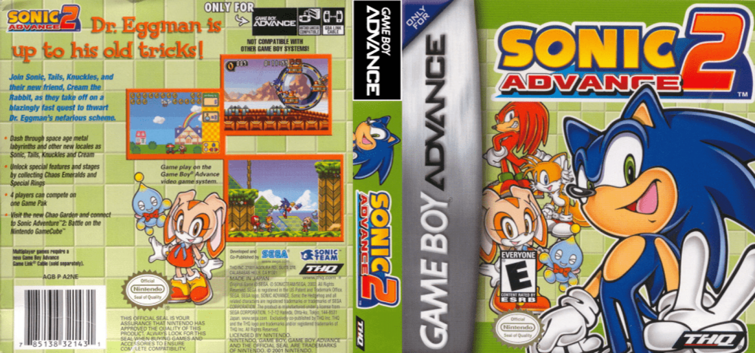 Sonic Advance 2 [US] gba 2003 Box Art