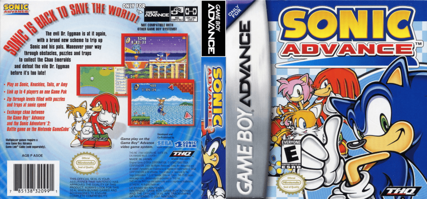 Sonic Advance [US] gba 2002 Box Art