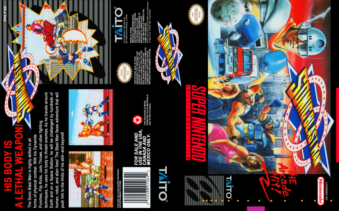 Sonic Blast Man [US] snes 1993 Box Art