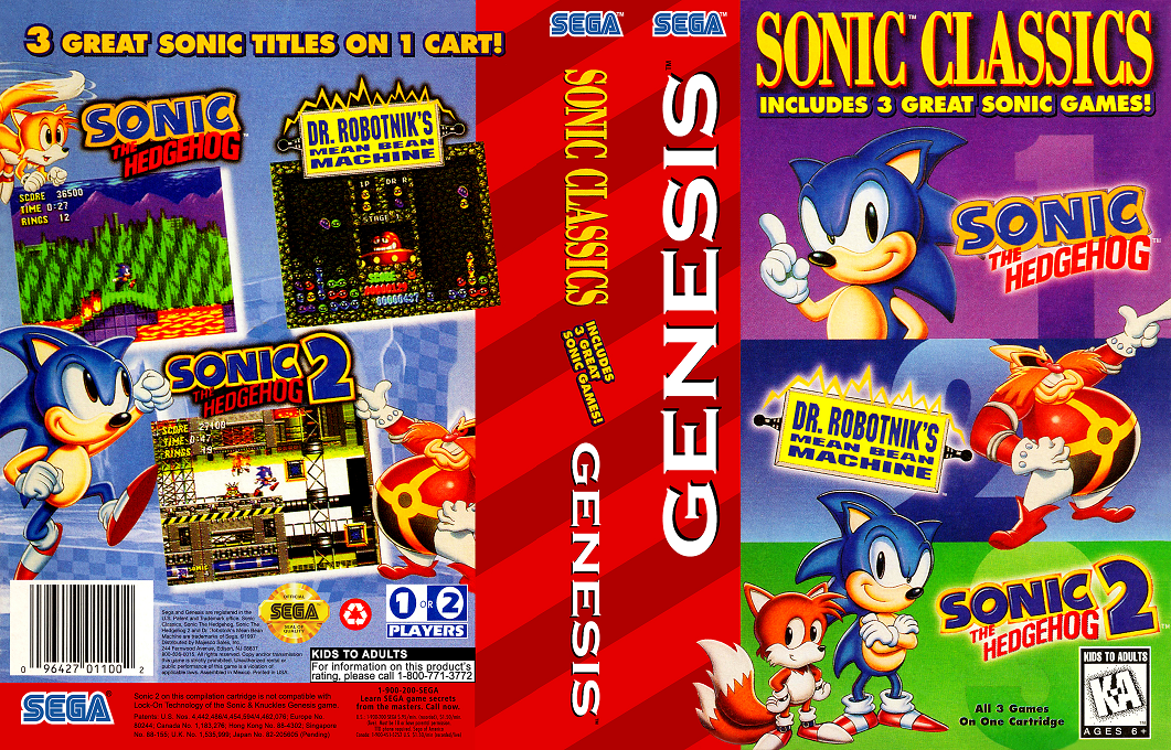 Sonic Classics [US,EU,KR] segaMD 1997 Box Art