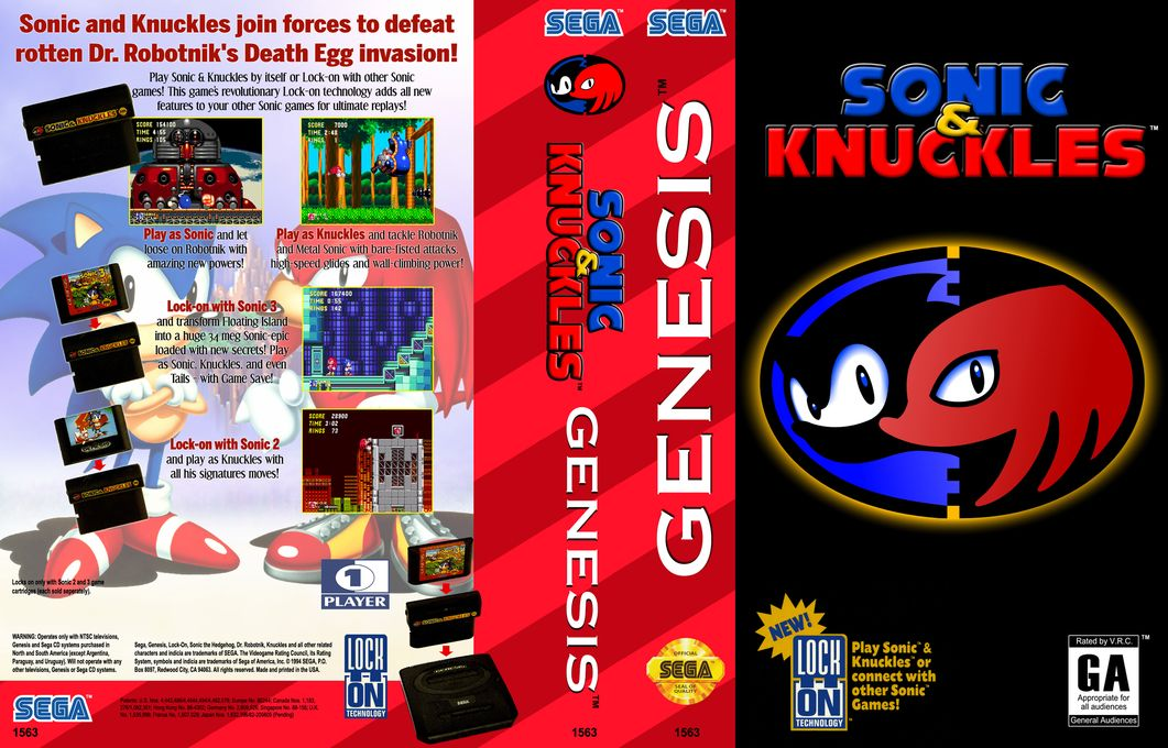 Sonic & Knuckles [WOR] segaMD 1994 Box Art