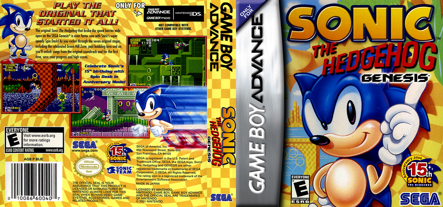 Sonic The Hedgehog : Genesis [US] gba 2006 Box Art
