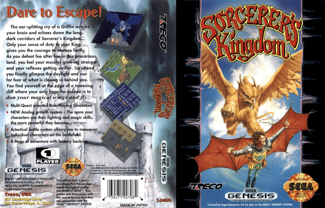 Sorcerer’s Kingdom [US] segaMD 1993 Box Art