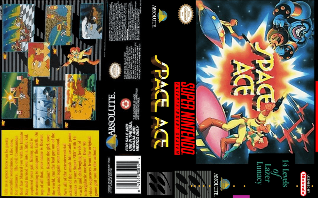 Space Ace [US] snes 1994 Box Art