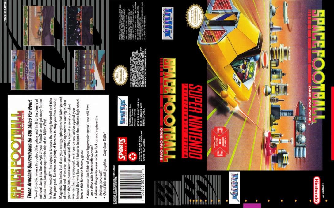 Space Football : One on One [US] snes 1992 Box Art