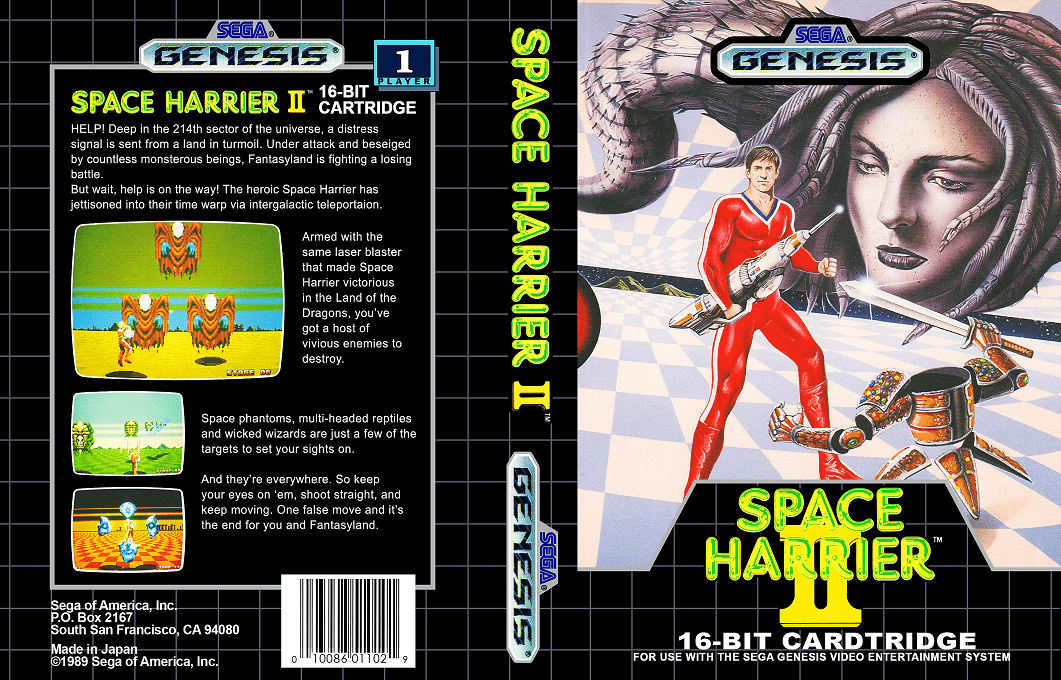 Space Harrier II [WOR] segaMD 1989 Box Art