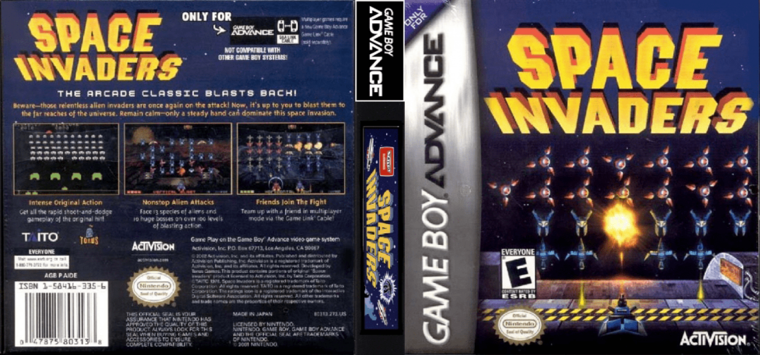 Space Invaders [US,EU] gba 2002 Box Art