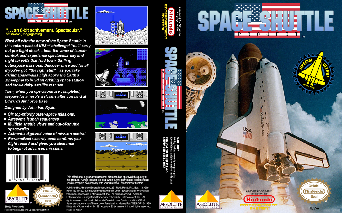 Space Shuttle Project [US] nes 1991 Box Art