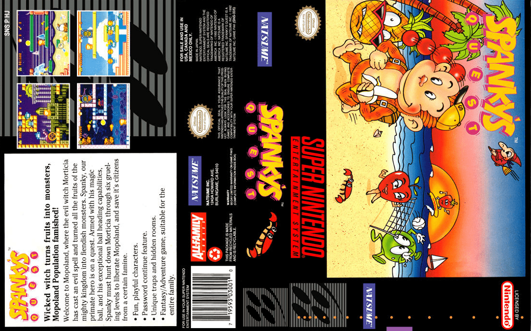 Spanky’s Quest [US] snes 1992 Box Art
