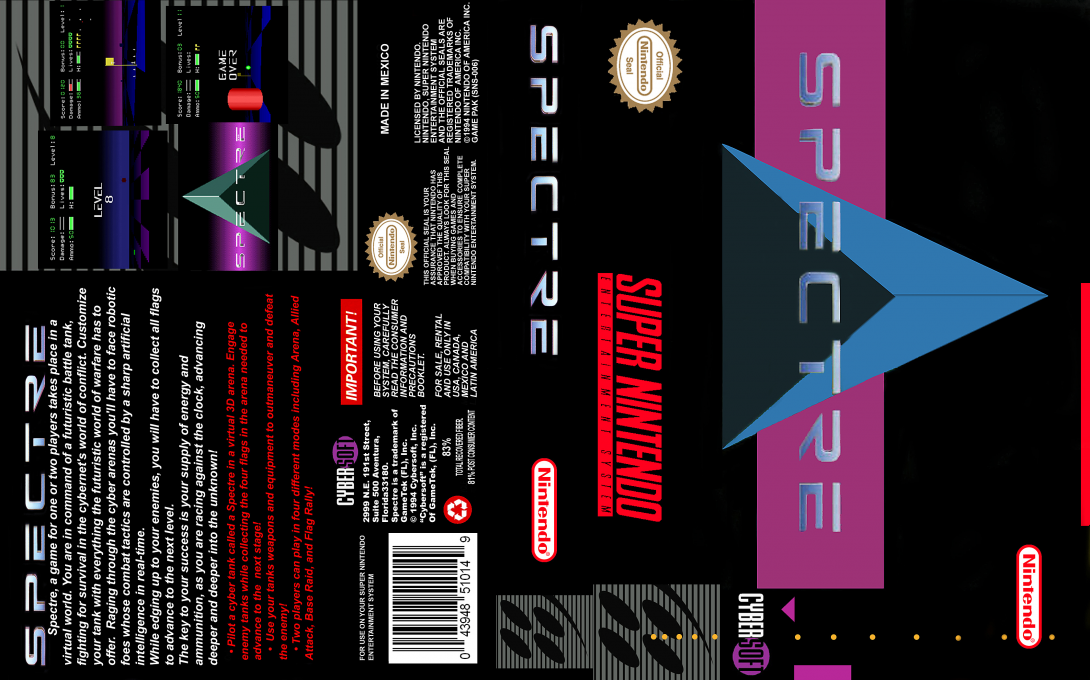 Spectre [US] snes 1994 Box Art
