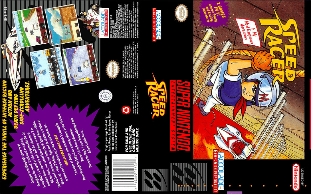 Speed Racer in My Most Dangerous Adventures [US] snes 1992 Box Art