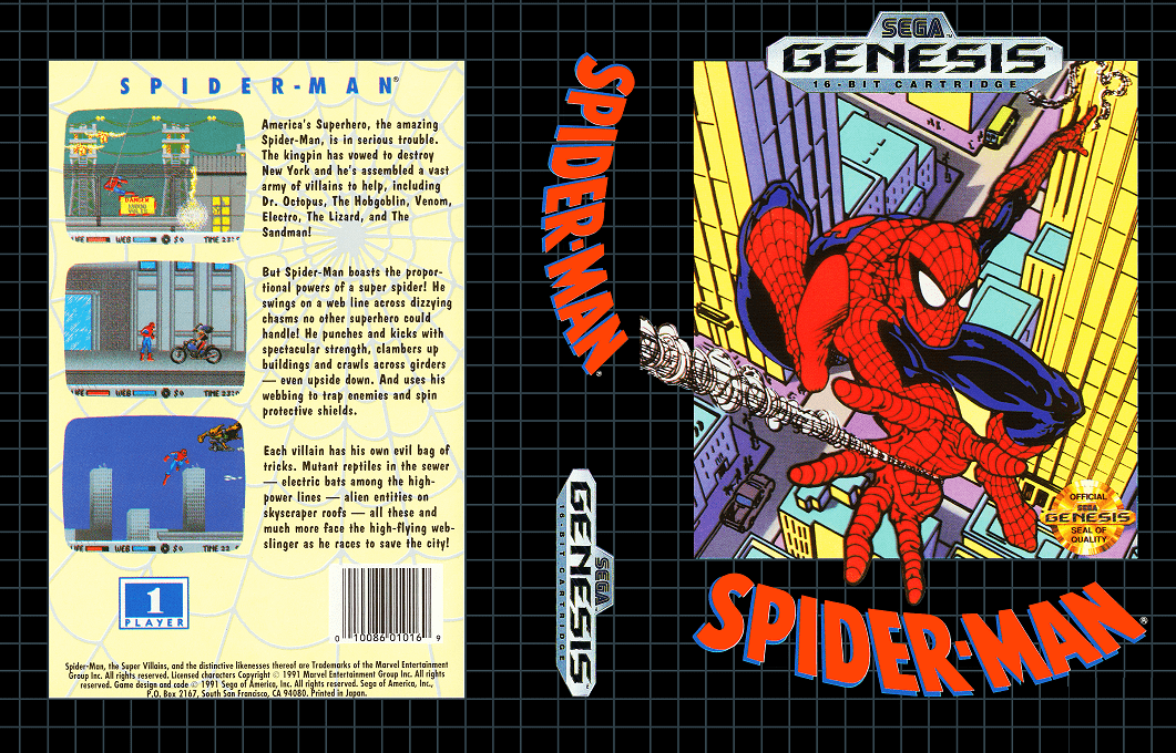 Spider-Man Vs. The Kingpin [WOR] segaMD 1991 Box Art