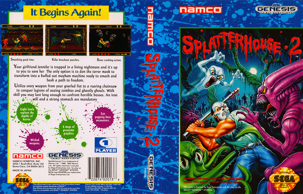 Splatterhouse 2 [US] segaMD 1992 Box Art