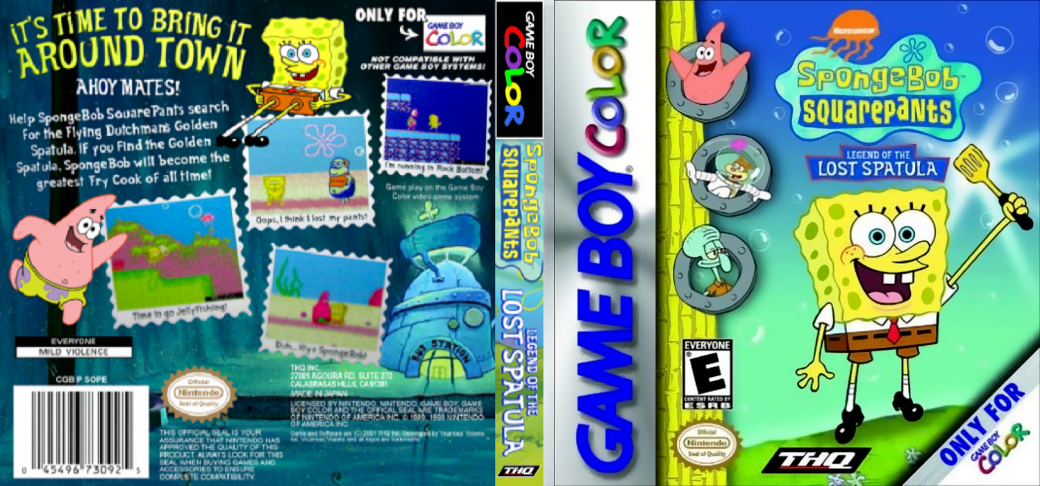 SpongeBob SquarePants : Legend of the Lost Spatula [US,EU] gbc 2001 Box Art