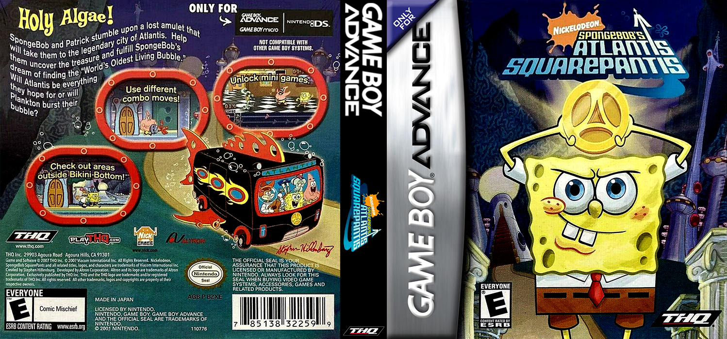 SpongeBob’s Atlantis SquarePantis [US] gba 2007 Box Art