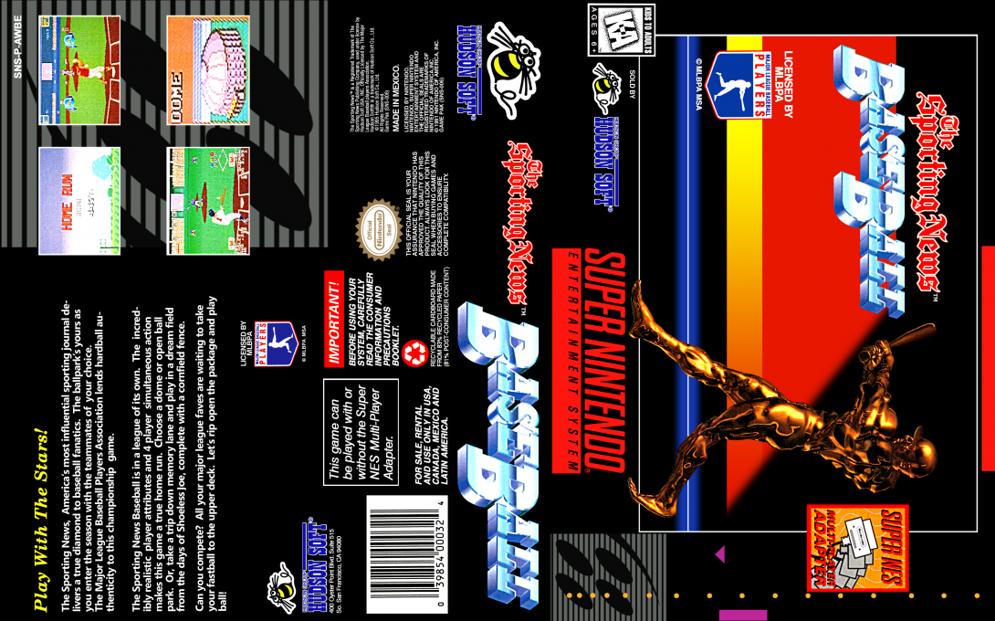 The Sporting News Baseball [US] snes 1995 Box Art