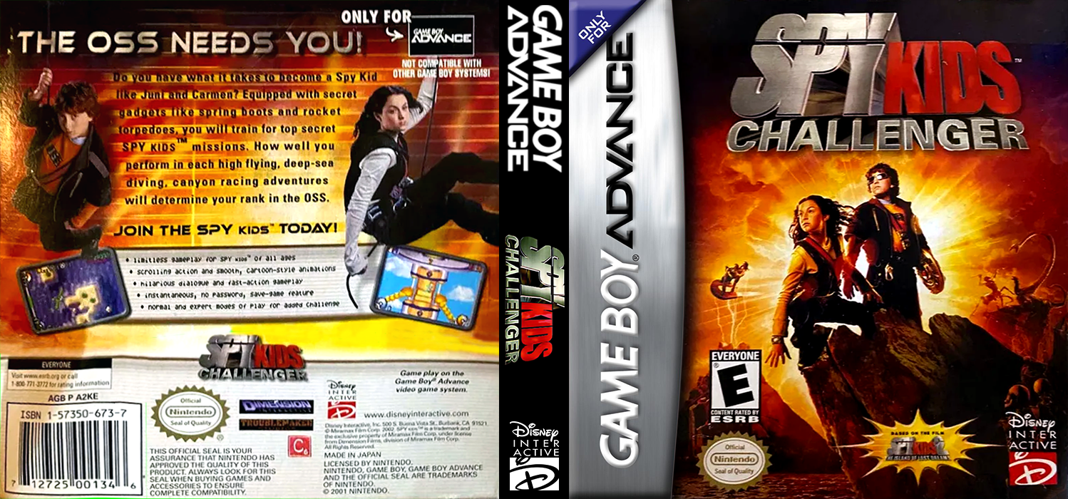 Spy Kids Challenger [US] gba 2002 Box Art