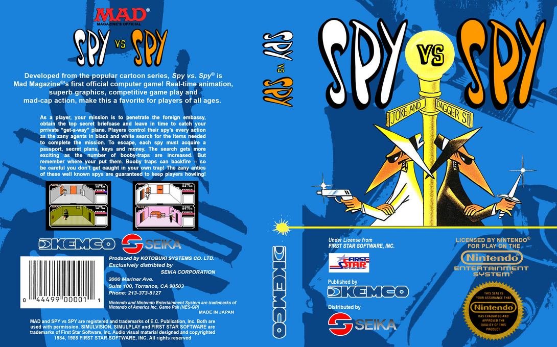Spy vs Spy [US] nes 1988 Box Art