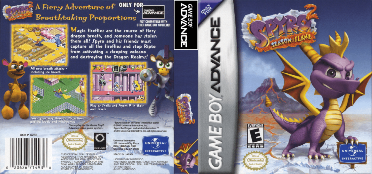 Spyro 2 : Season of Flame [US] gba 2002 Box Art
