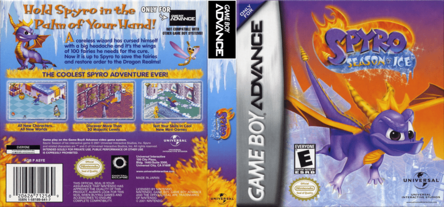 Spyro : Season of Ice [US] gba 2001 Box Art