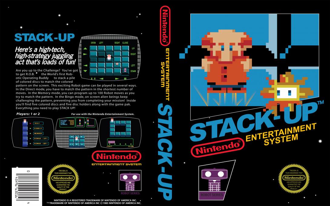 Stack-Up [WOR] nes 1985 Box Art