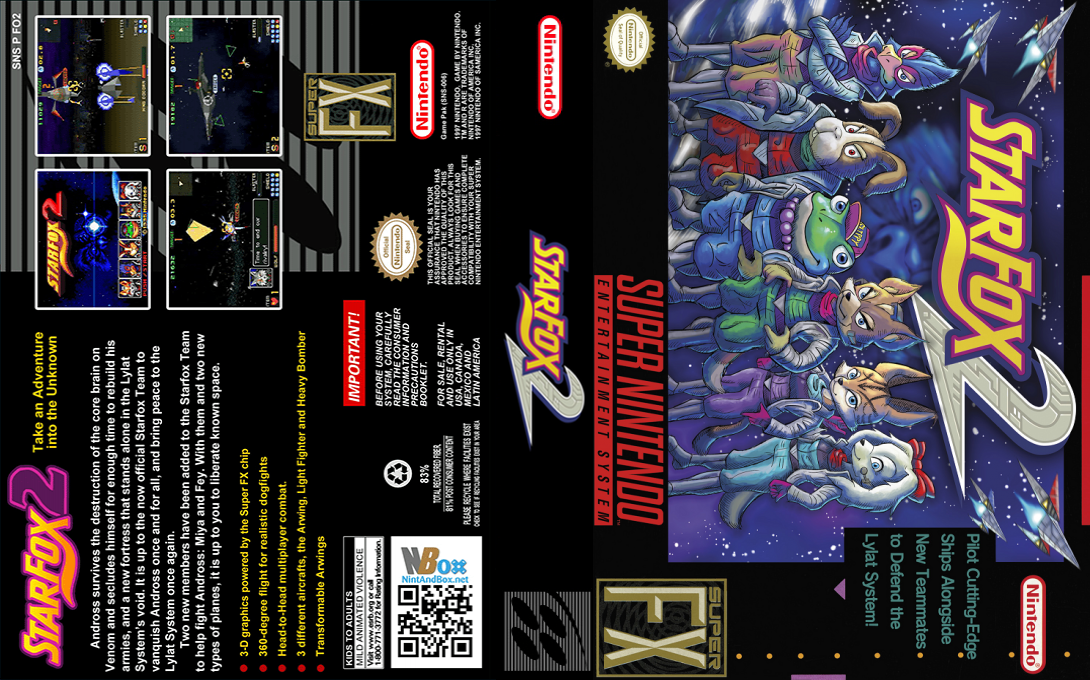 Star Fox 2  T+Eng 100% AGTP Aeon Genesis (Beta TD) [JP](Proto.) snes 1995 Box Art
