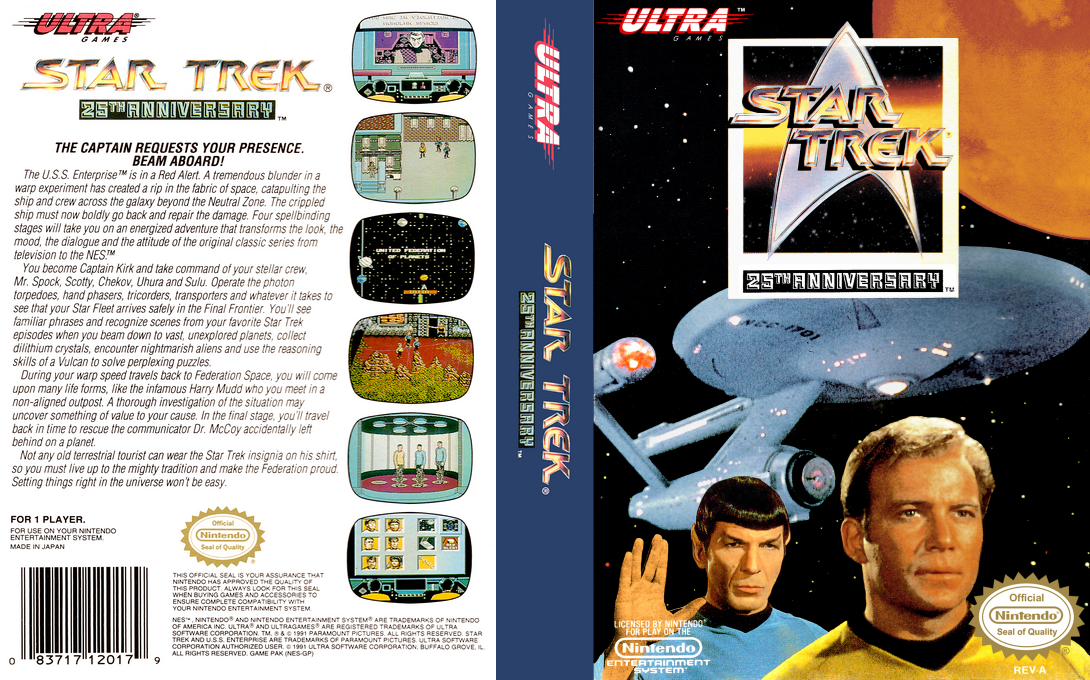 Star Trek : 25th Anniversary [US] nes 1992 Box Art