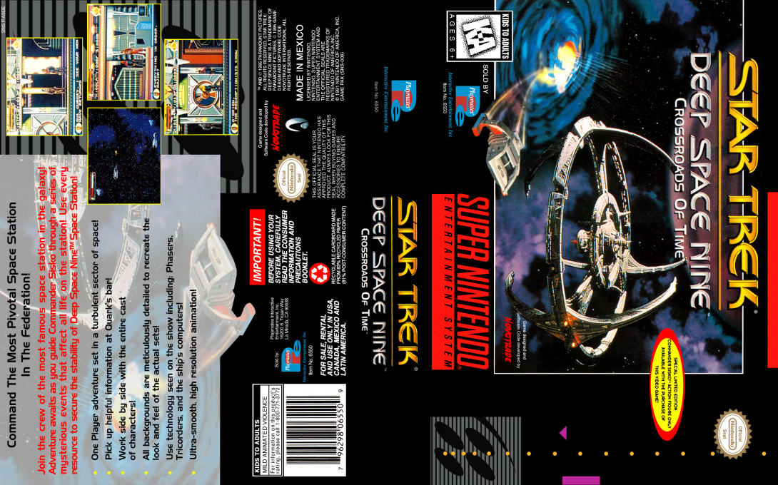Star Trek, Deep Space Nine : Crossroads of Time [US] snes 1995 Box Art