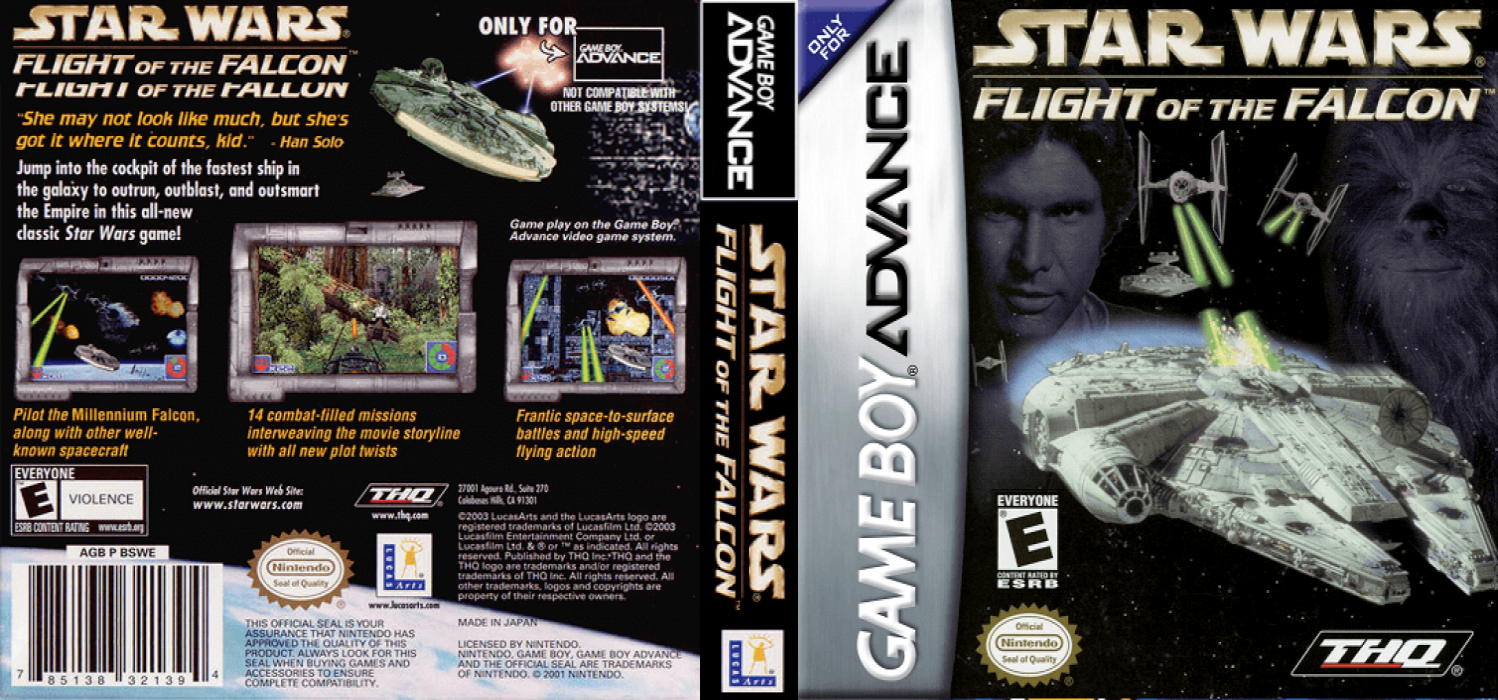 Star Wars : Flight of the Falcon [US] gba 2003 Box Art
