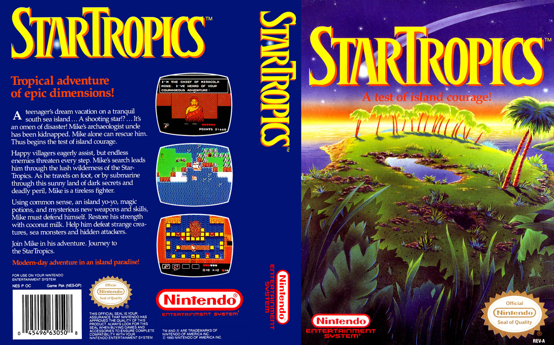 StarTropics [US] nes 1990 Box Art