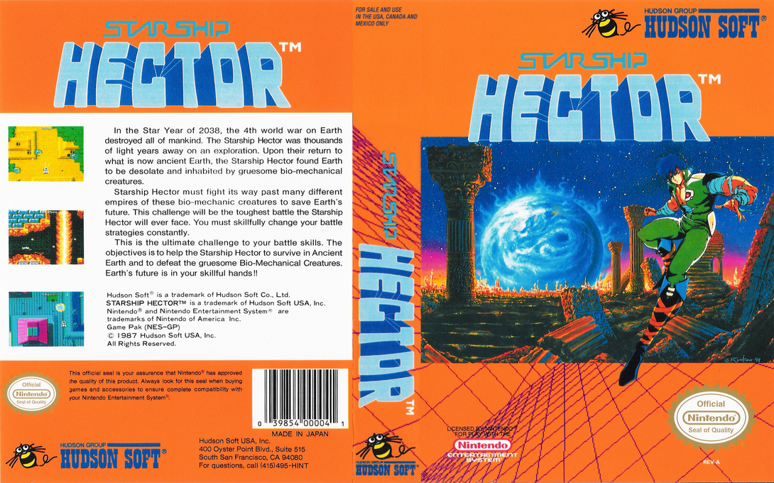 Starship Hector [US] nes 1990 Box Art