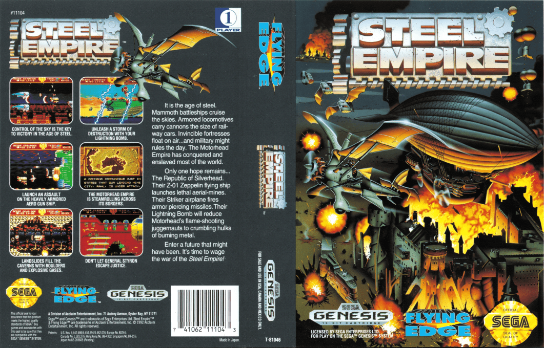 Steel Empire [US] segaMD 1992 Box Art