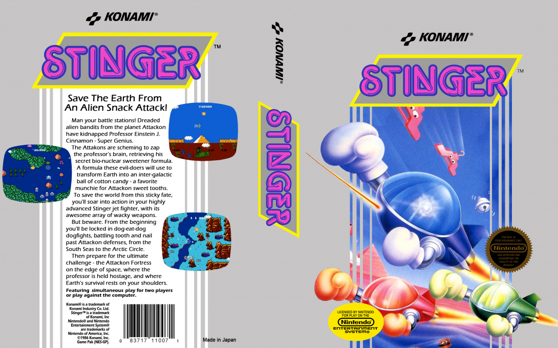 Stinger [US] nes 1987 Box Art