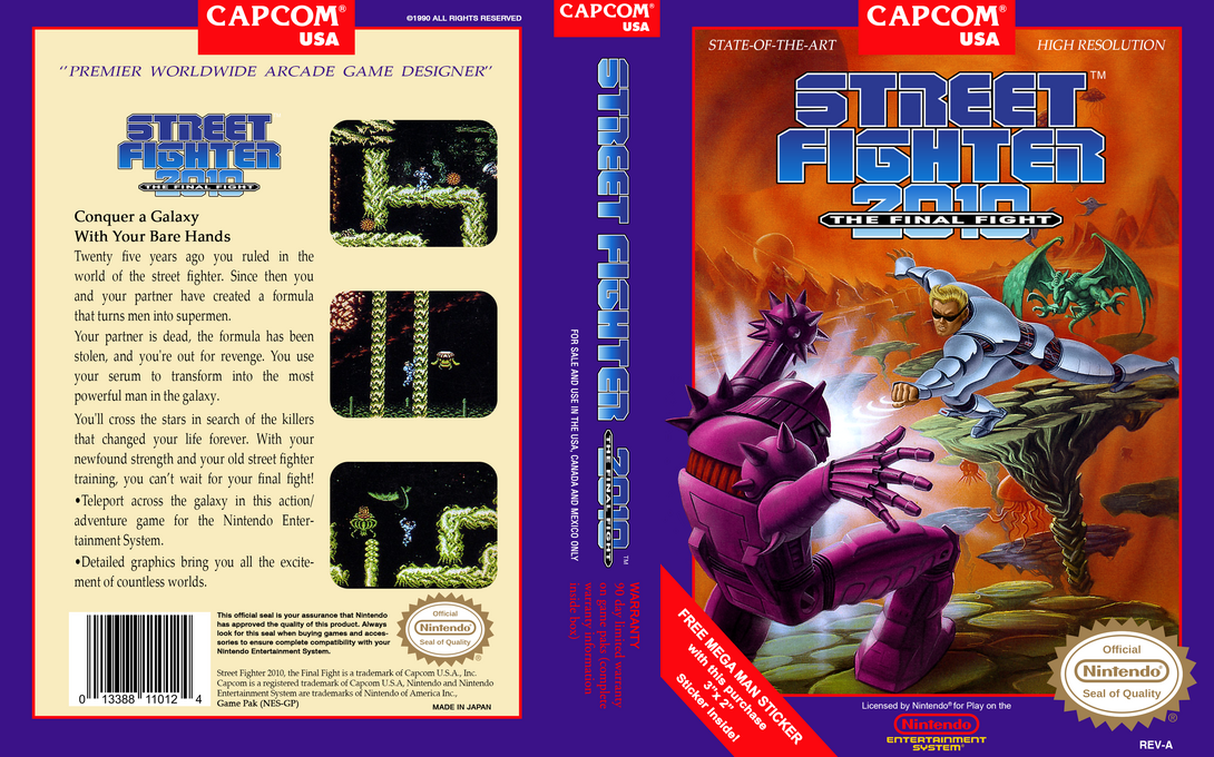 Street Fighter 2010 : The Final Fight [US] nes 1990 Box Art