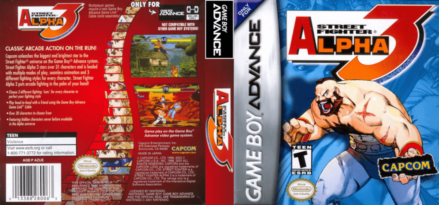 Street Fighter Alpha 3 [US] gba 2002 Box Art