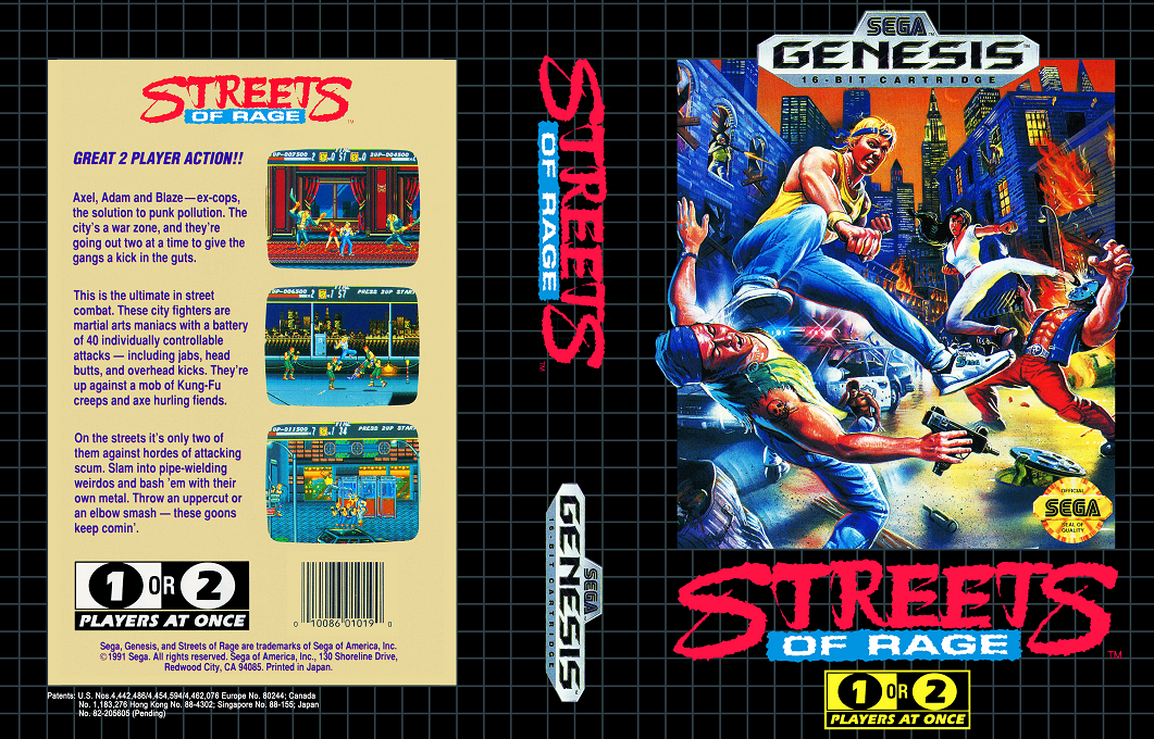 Streets of Rage [WOR] segaMD 1991 Box Art