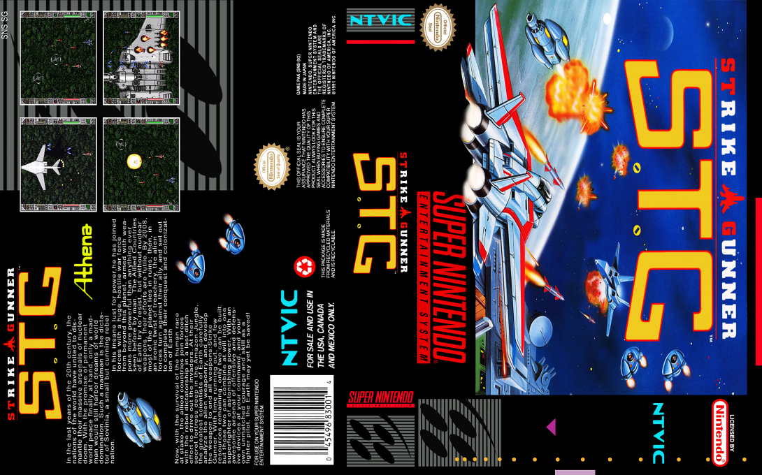 Strike Gunner S.T.G [US] snes 1992 Box Art
