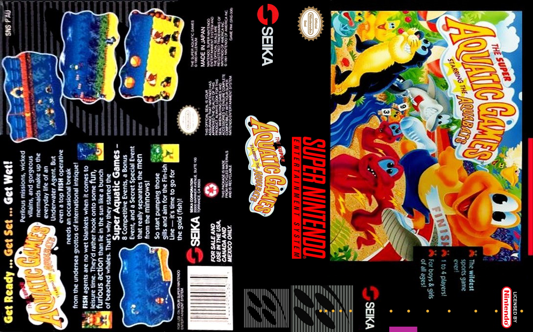 The Super Aquatic Games Starring the Aquabats [US] snes 1993 Box Art